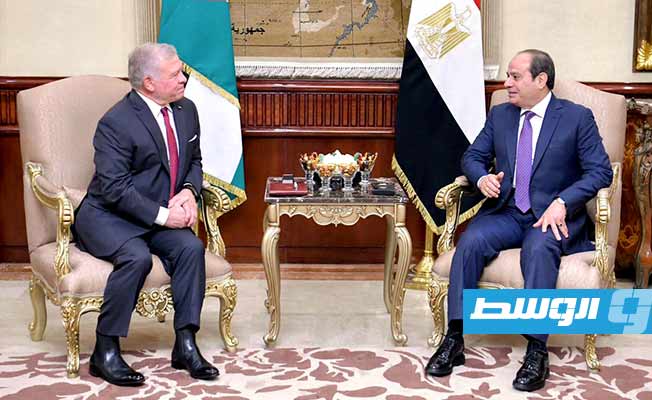 لقاء الرئيس المصري عبد الفتاح السيسي وملك الأردن عبد الله الثاني. (الإنترنت)
