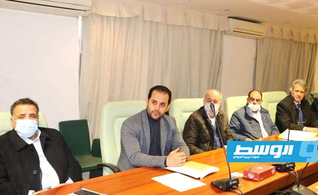 من اجتماع وزير المواصلات مع مدير عام الشركة العامة للكهرباء بحضور مدير مطار طرابلس، 6 يناير 2020. (مصلحة المطارت)