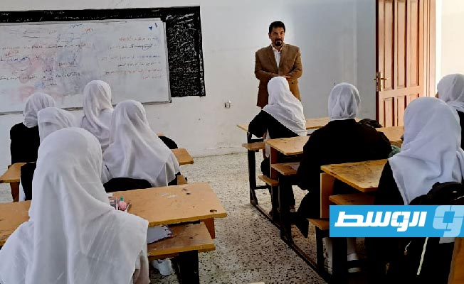 طلاب في مدرسة بإحدى بلديات شرق ليبيا، 1 أكتوبر 2023. (وزارة التربية والتعليم)
