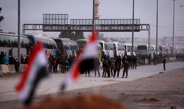 استئناف إجلاء مقاتلي المعارضة السورية من جنوب الغوطة الشرقية