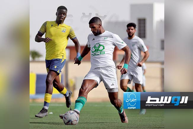 مباراة الأخضر والتعاون في الدوري الليبي الممتاز الأحد 21 أبريل 2024 (صفحة نادي الأحضر على فيسبوك)