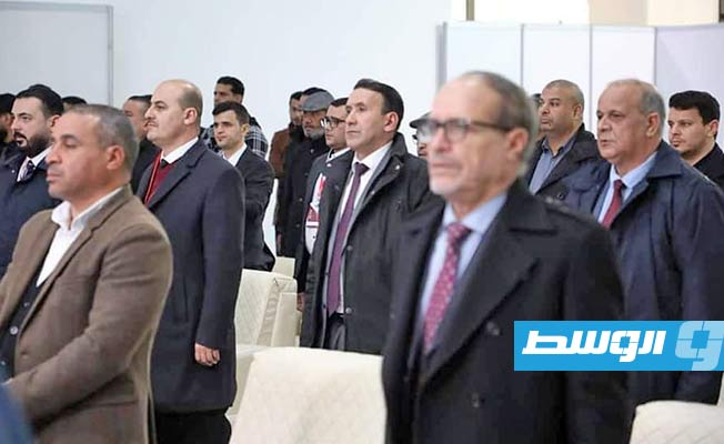 جانب من افتتاح النسخة الثانية لمعرض «صنع في الجزائر» على أرض معرض طرابلس الدولي، الخميس 9 فبراير 2023 (حكومة الوحدة)
