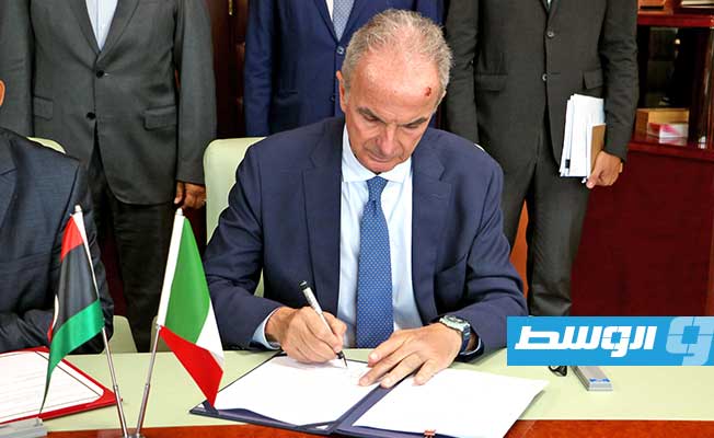 من توقيع مذكرة التفاهم بين إيطاليا وليبيا، 30 سبتمبر 2023. (وزارة المواصلات)
