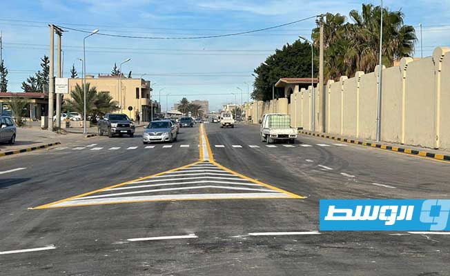 من افتتاح جزء من الطريق الرابط بين جنزور والسواني (وزارة المواصلات بحكومة الدبيبة)
