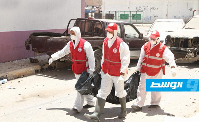 «الهلال الأحمر» ينتشل 22 جثة من أماكن الاشتباكات في درنة