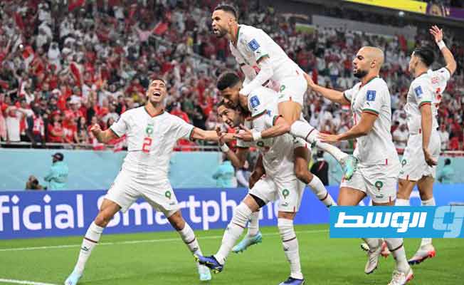 فرحة لاعبي المنتخب المغربي بالهدف الأول في شباك منتخب كندا بكأس العالم، 1 ديسمبر 2022. (الإنترنت)