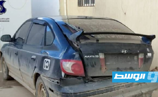 السيارة المضبوطة في بنغازي، 1 فبراير 2023. (مديرية أمن بنغازي)