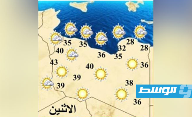 الأرصاد: ارتفاع درجات الحرارة على مناطق غرب ليبيا