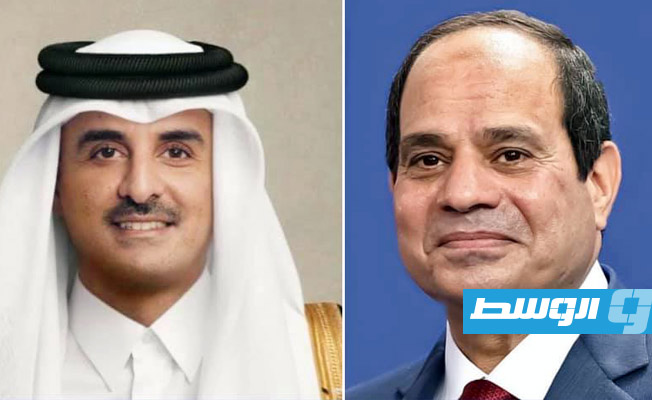 السيسي يتلقى اتصالا هاتفيا من تميم بن حمد أمير قطر