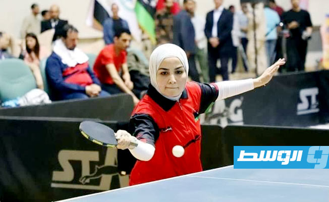 زينب القبائلي لاعبة تنس الطاولة الليبية من مشاركتها في بطولة أفريقيا لكرة الطاولة، 11 مايو 2023. (الإنترنت)