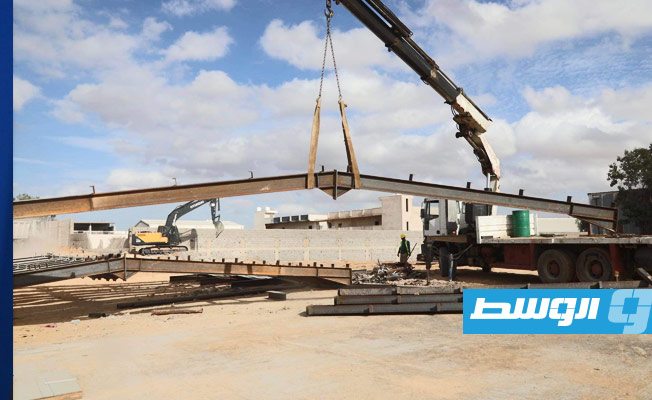 الأعمال الإنشائية بمحطة كهرباء جنوب طرابلس، الإثنين 13 نوفمبر 2023. (الشركة العامة للكهرباء)