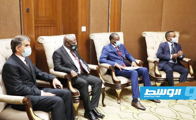 من انعقاد الملتقى الليبي- الأفريقي في طرابلس، بحضور حمودة سيالة، 14 يناير 2021. (مجلس النواب المنعقد في طرابلس)