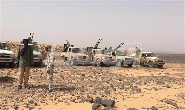 بالصور: قوات الجيش الليبي تتمركز بمنفذ «آيسين» على الحدود الليبية الجزائرية