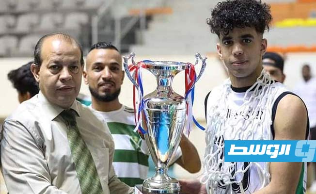 تتويج النصر ببطولة كأس ليبيا لكرة السلة. (فيسبوك)