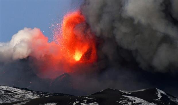بركان إيتنا ازداد علوًا إلى 3357 مترًا