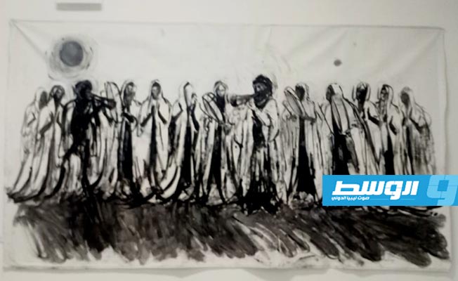 من أعمال الفنانة التشكيلية الليبية حميدة صقر (بوابة الوسط)