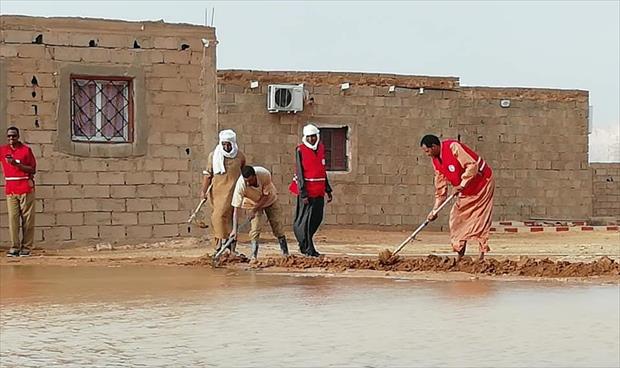 بالصور: الهلال الأحمر يعلن تضرر بعض المنازل جراء السيول في غات