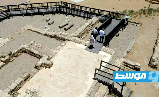 لقطة جوية تظهر دير القديس هيلاريون في غزة، 8 يونيو 2022 (أ ف ب)