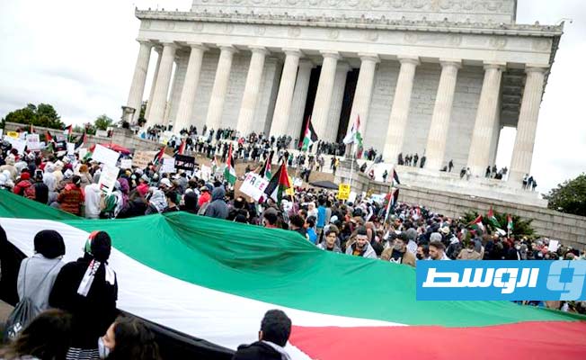 واشنطن: أكثر من ألف شخص يشاركون في تجمع مؤيد للفلسطينيين