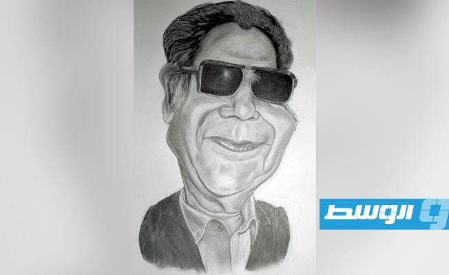 رسم بورتريه للفنان محمد الزواوي كما يراه فتحي الرياني (بوابة الوسط)