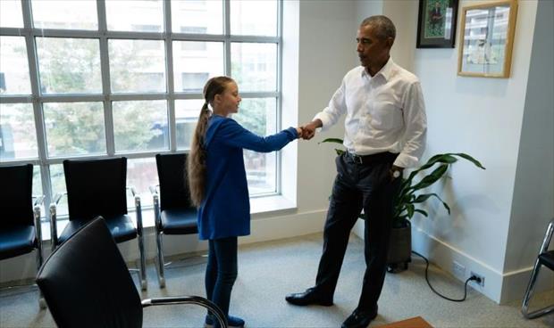 غريتا تونبرغ تلتقي باراك أوباما في واشنطن