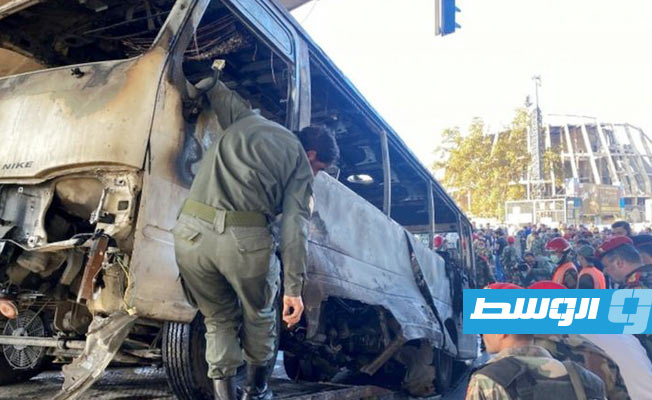 13 قتيلا حصيلة تفجير استهدف حافلة عسكرية في دمشق