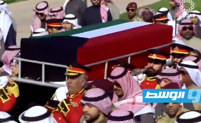 من مراسم دفن أمير الكويت الراحل. (كونا)