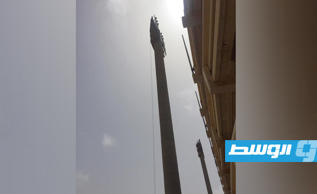 أحد الأبراج في ملعب طرابلس (الصفحة الرسمية للاتحاد الليبي لكرة القدم عبر فيسبوك)