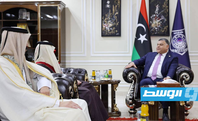 وزير الداخلية خالد مازن يبحث مع سفير قطر في ليبيا، خالد الدوسري, 18 يناير 2022. (وزارة الداخلية)