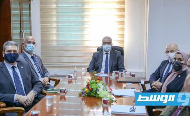 جانب من اجتماع باشاغا مع ممثلي شركة «روز بارتنز» البريطانية في طرابلس، 3 نوفمبر 2020. (داخلية الوفاق)