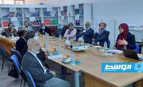 لجنة من المركز الوطني لضمان الجودة، تزور كلية اللغات بجامعة بنغازي, 16 نوفمبر 2020. (جامعة بنغازي)