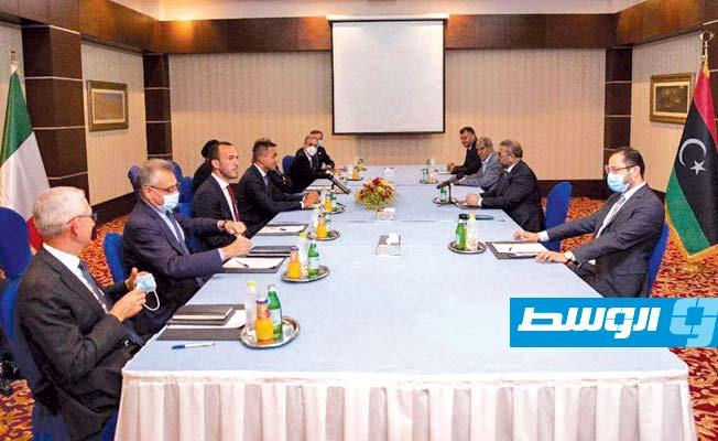 لقاء المشري ودي مايو بمقر المجلس الأعلى للدولة في طرابلس، الثلاثاء، 1 سبتمبر 2020. (المكتب الإعلامي للمجلس الأعلى للدولة)