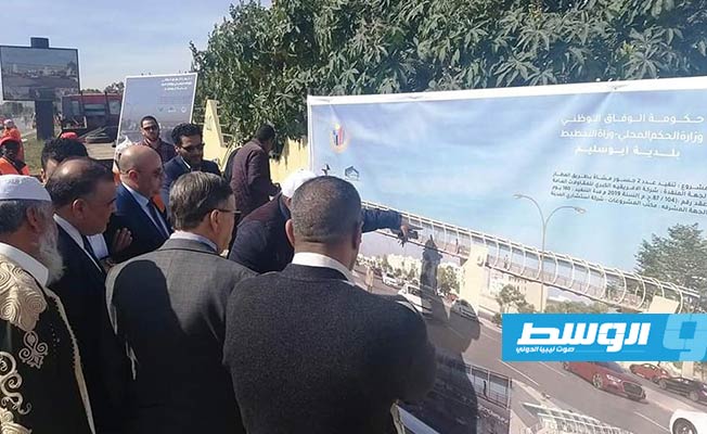 بدء إنشاء جسر مشاة بطريق المطار بين محلتي باب السلام وغرغور في أبوسليم