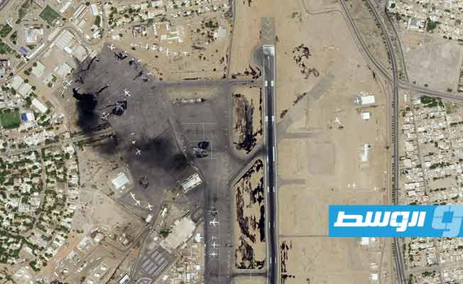 اندلاع النيران في مطار الخرطوم وقاعدة مروي الجوية بالسودان (شاهد)