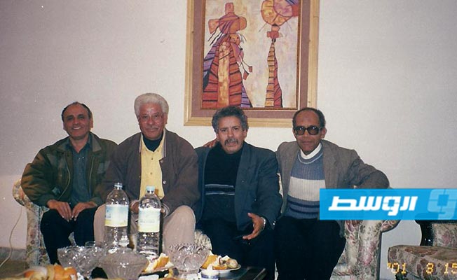 من اليمين محمد الشلطامي والدكتور زياد علي وخليفه الفاخري وسالم الكبتي