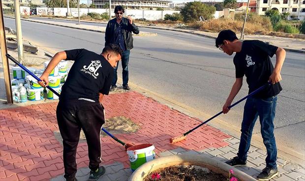 بالصور: انطلاق حملة «تيبستي» لتنظيف وتجميل شوارع بنغازي