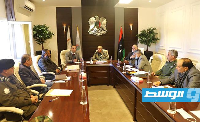 جانب من اجتماع الغرفة الأمنية المشتركة بنغازي الكبرى, 5 ديسمبر 2020. (داخلية الموقتة)