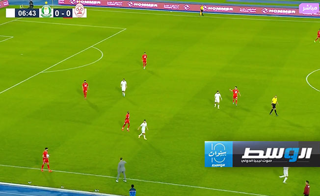 لقطة من مباراة الأهلي طرابلس والاتحاد في نهائي كأس السوبر (لقطة مثبتة من البث المباشر للمباراة)