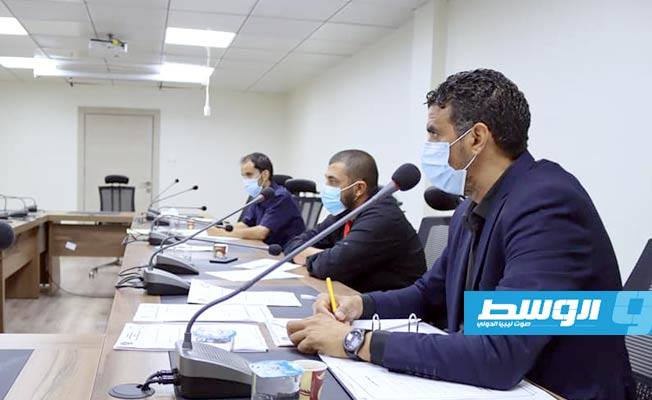 اجتماع فريق العمل بوزارة العدل المعني بالتواصل مع تونس. الثلاثاء 20 أكتوبر 2020. (وزارة العدل)