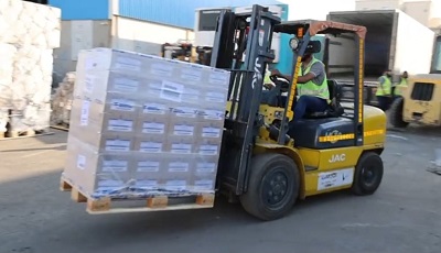 Medical Supply Storage Authority receives shipment of dialysis machines
