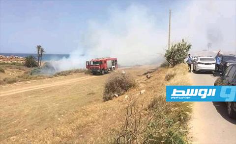 حريق بمنطقة باركو في بلدية الخمس, 9 يونيو 2019, (مديرية أمن الخمس)