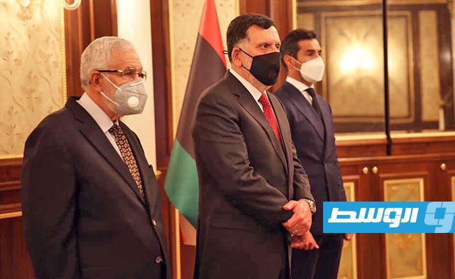 مراسم اعتماد أربع سفراء جدد لدى ليبيا, 23 يناير 2021. (المجلس الرئاسي)