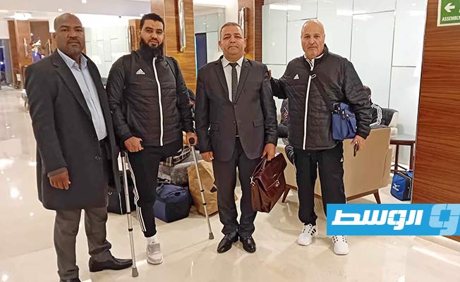 بعثة المنتخب الليبي لكرة الطائرة جلوس المشاركة في البطولة (فيسبوك)