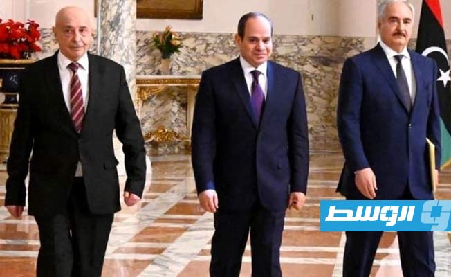 الرئيس المصري يستقبل عقيلة صالح وحفتر