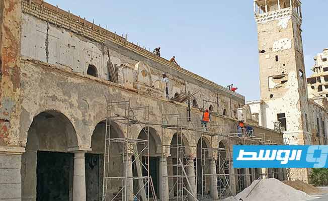 أعمال الصيانة في قصر المنار ببنغازي، 25 نوفمبر 2022، (تصوير: محمد جعودة)