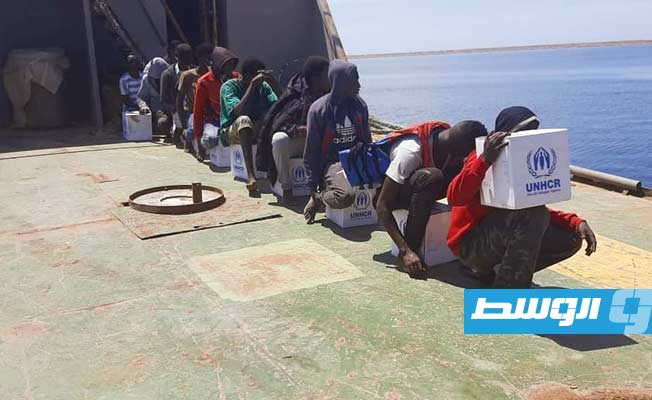 إنقاذ 179 مهاجرا قبالة السواحل الليبية، 12 يونيو 2021. (القوات البحرية)