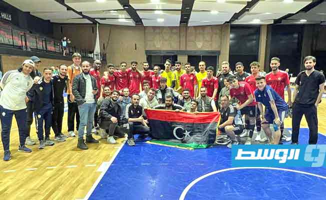 منتخب ليبيا لكرة القدم داخل الصالات خلال معسكر البوسنة. (صفحة كرة الصالات ليبيا عبر فيسبوك)