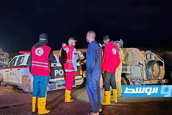 Red Crescent providing relief to those affected by the heavy rains in Tahala