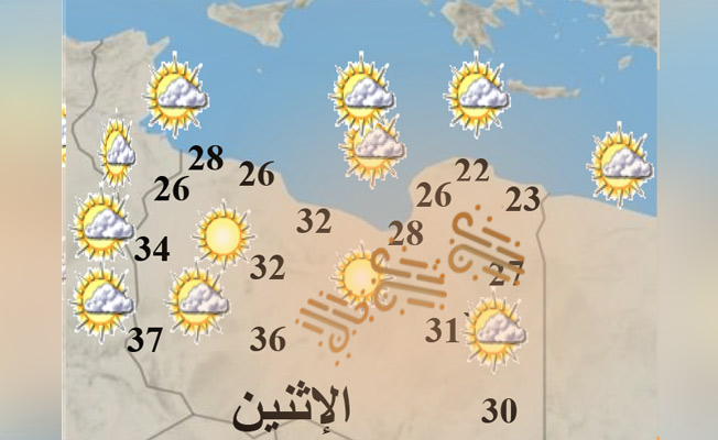 الأرصاد: طقس متقلب على غرب ليبيا ورياح نشطة مثيرة للأتربة