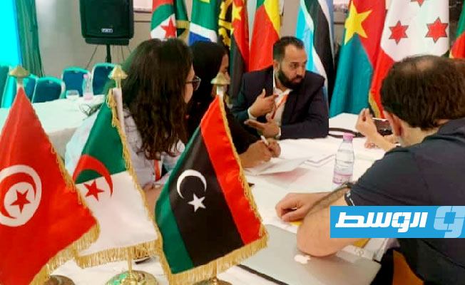 جانب من المشاركة الليبية في ملتقى الرياضيين الأفارقة بالجزائر، 11 مارس 2023. (الإنترنت)